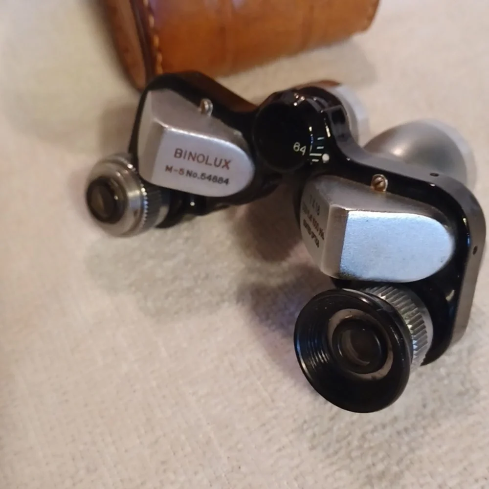 Vintage 7x18 Binoculars with Leather Case Binolux Made In Japan
